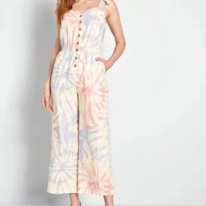 Modcloth Every Waking Momentum Jumpsuit Tie Dye Size L